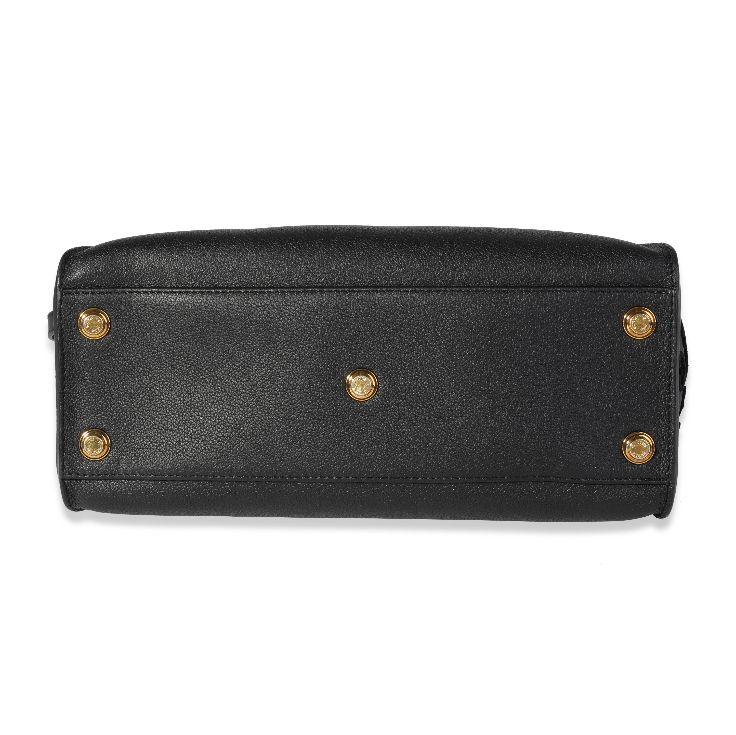 Louis Vuitton Black Grained Calfskin & Tufted Monogram On My Side MM