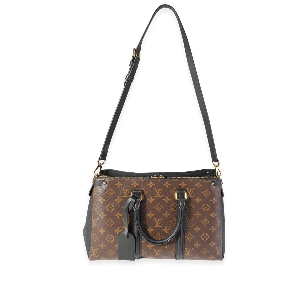 Louis Vuitton Louis Vuitton Black Leather & Monogram Canvas Soufflot MM