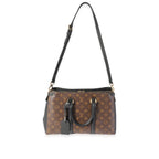 Louis Vuitton Louis Vuitton Black Leather & Monogram Canvas Soufflot MM