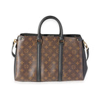 Louis Vuitton Louis Vuitton Black Leather & Monogram Canvas Soufflot MM