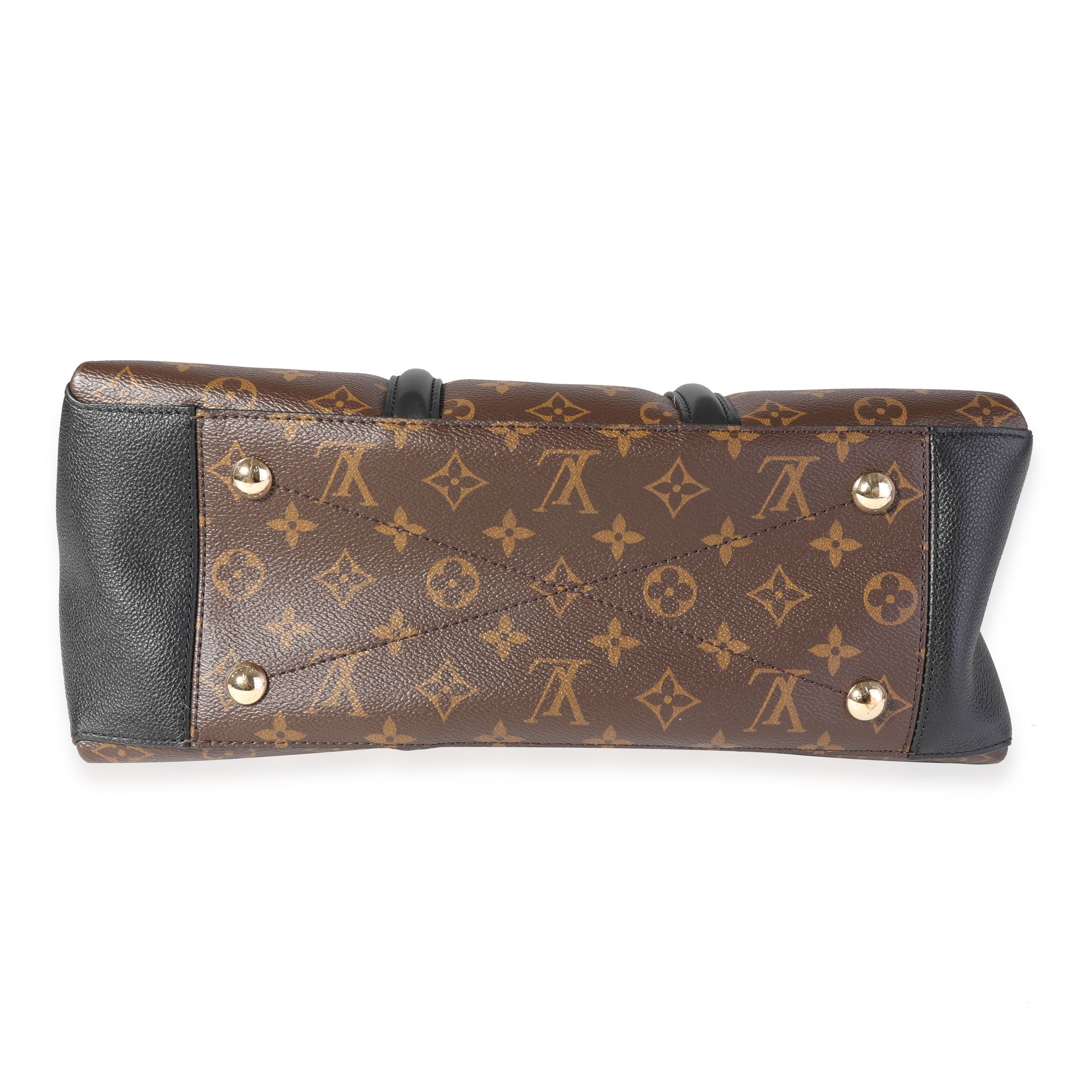 Louis Vuitton Louis Vuitton Black Leather & Monogram Canvas Soufflot MM
