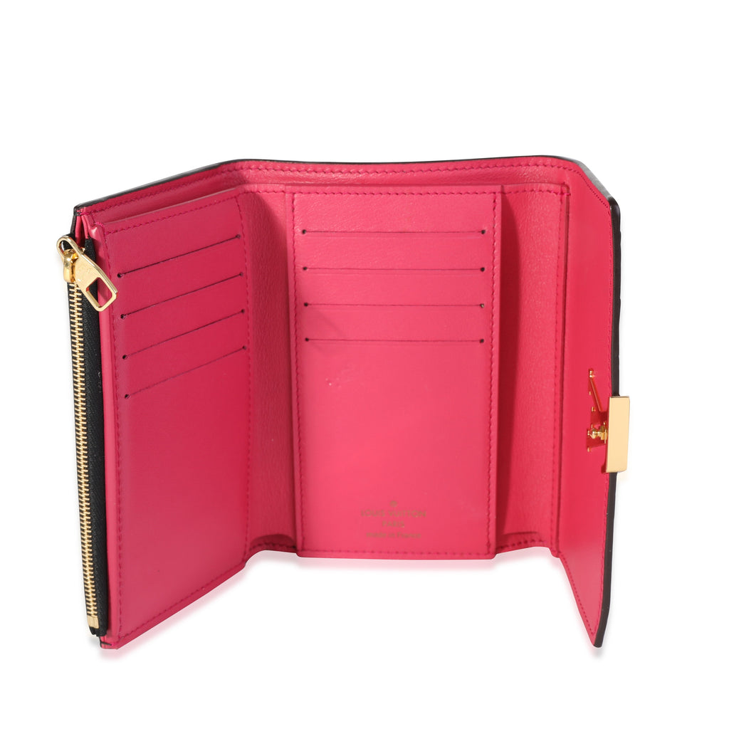Louis Vuitton Louis Vuitton Black & Pink Taurillon Leather Capucines Compact Wallet