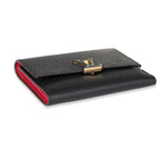 Louis Vuitton Louis Vuitton Black & Pink Taurillon Leather Capucines Compact Wallet