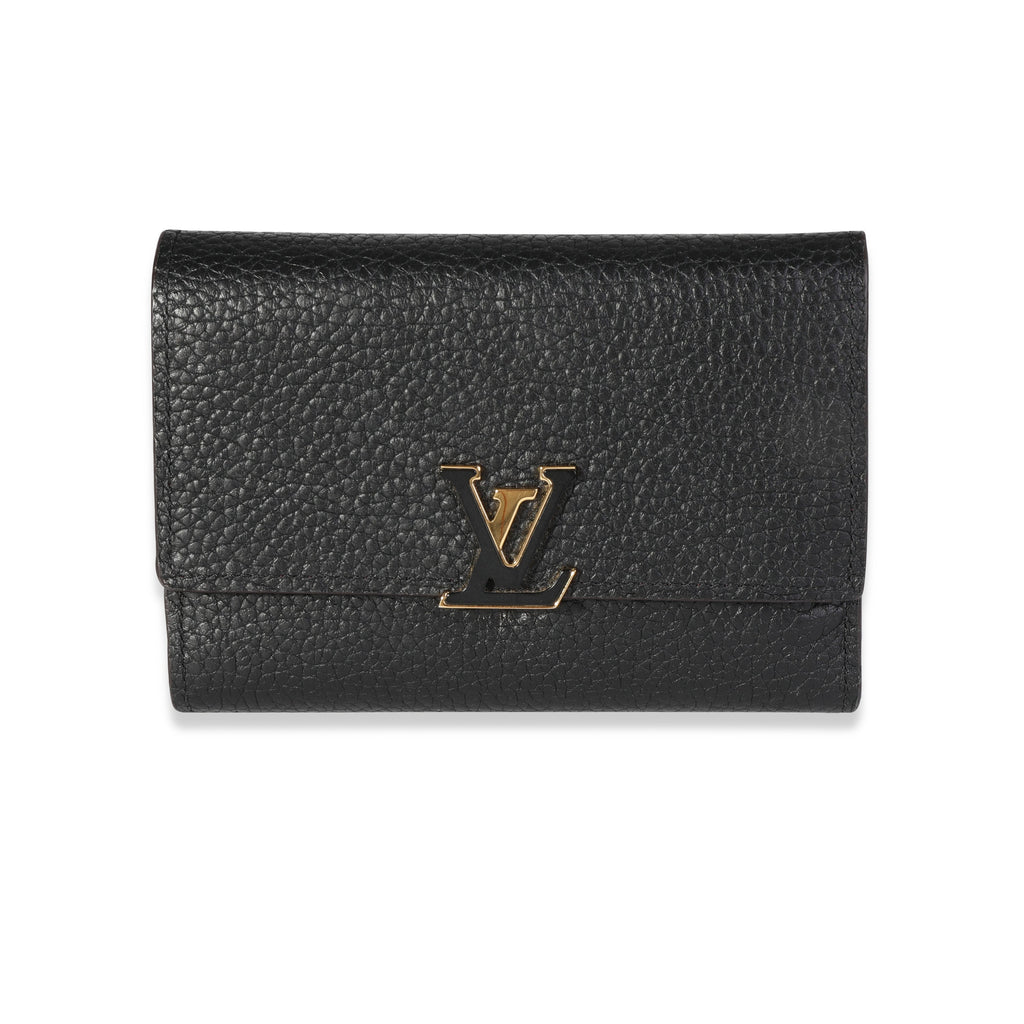 Louis Vuitton Louis Vuitton Black & Pink Taurillon Leather Capucines Compact Wallet