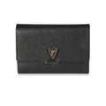 Louis Vuitton Louis Vuitton Black & Pink Taurillon Leather Capucines Compact Wallet
