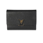 Louis Vuitton Louis Vuitton Black & Pink Taurillon Leather Capucines Compact Wallet