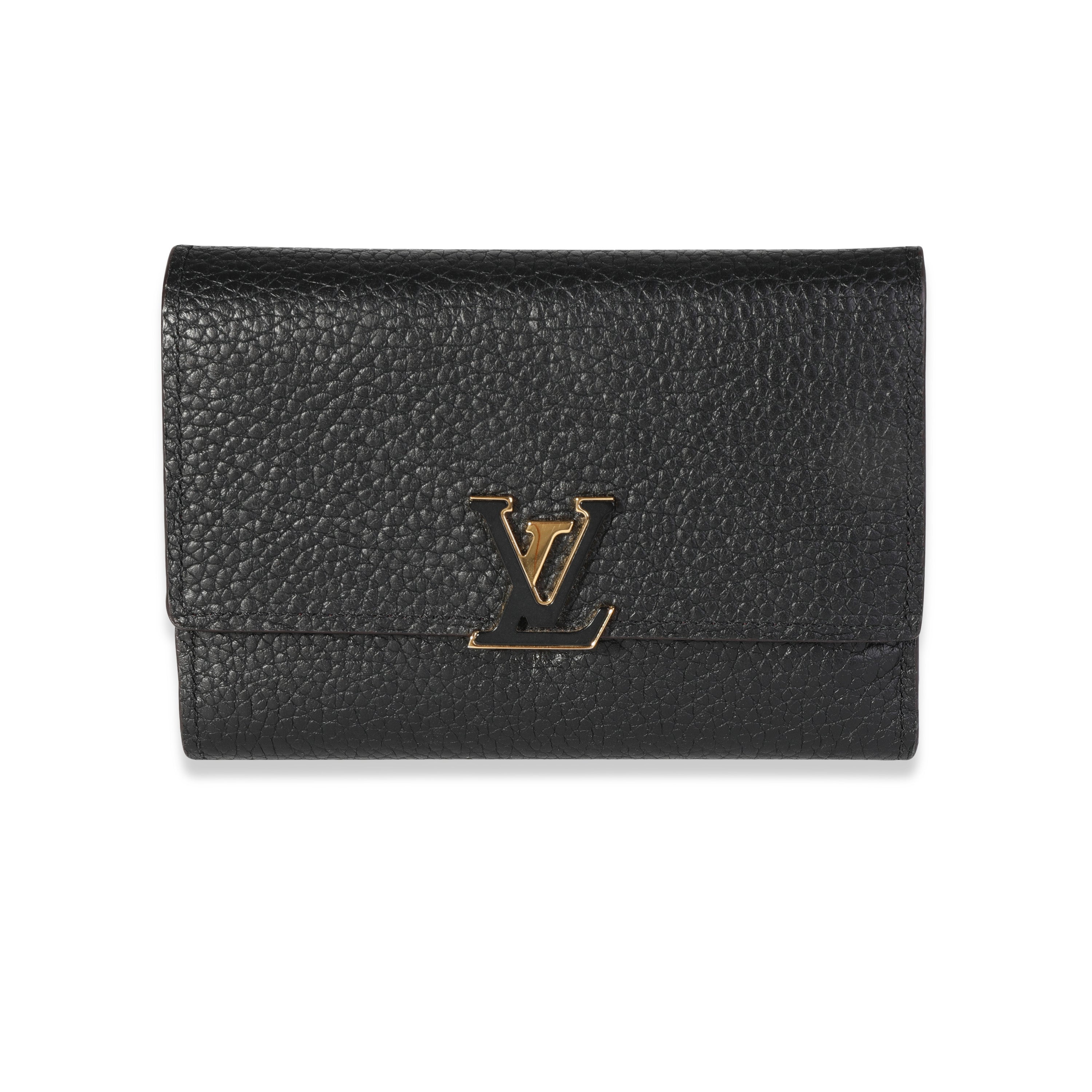 Louis Vuitton Louis Vuitton Black & Pink Taurillon Leather Capucines Compact Wallet