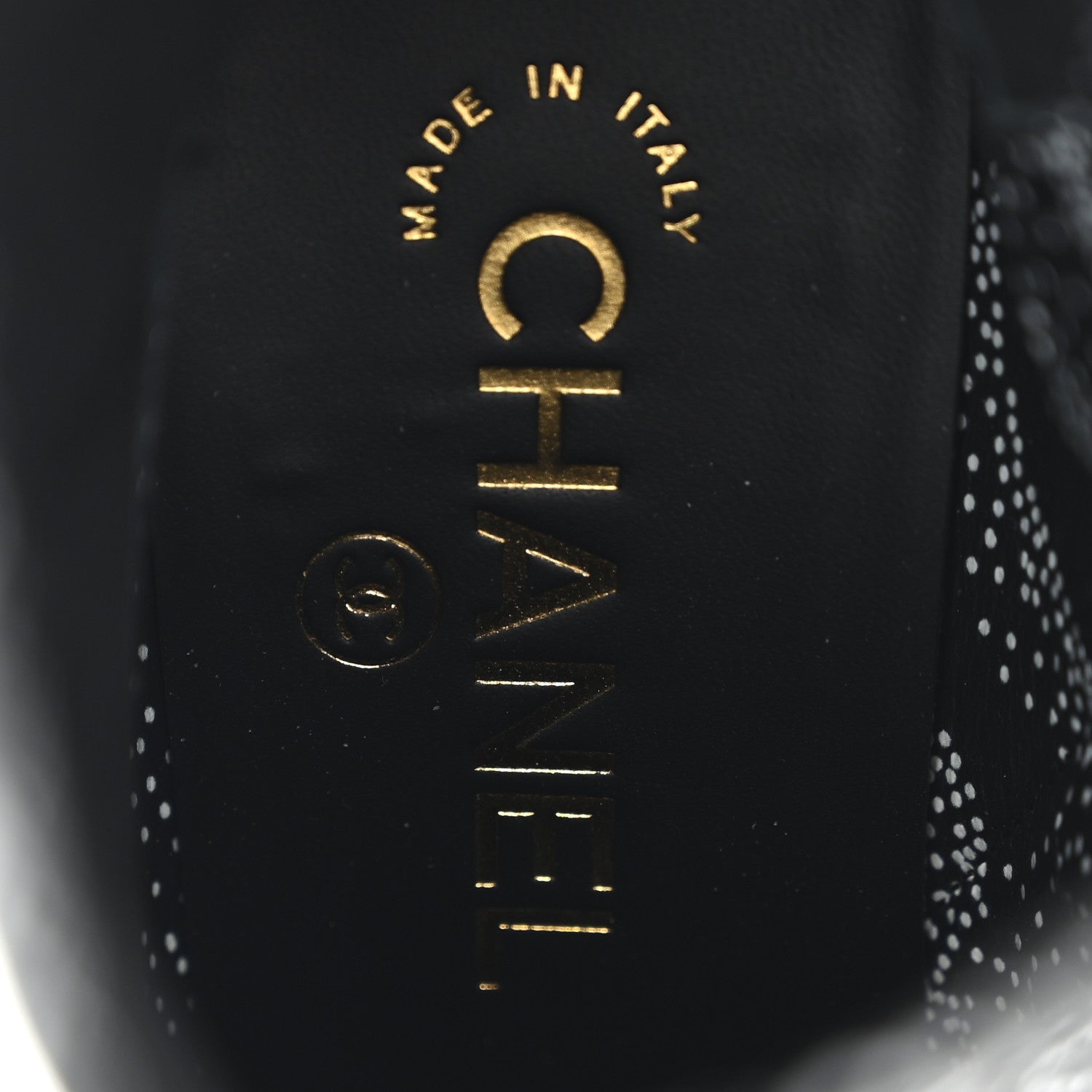 Chanel Calfskin Camellia Printed Ankle Boots 38 Black White