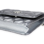 Chanel Silver Metallic Quilted Lambskin Coco Punk Belt Bag