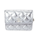 Chanel Silver Metallic Quilted Lambskin Coco Punk Belt Bag