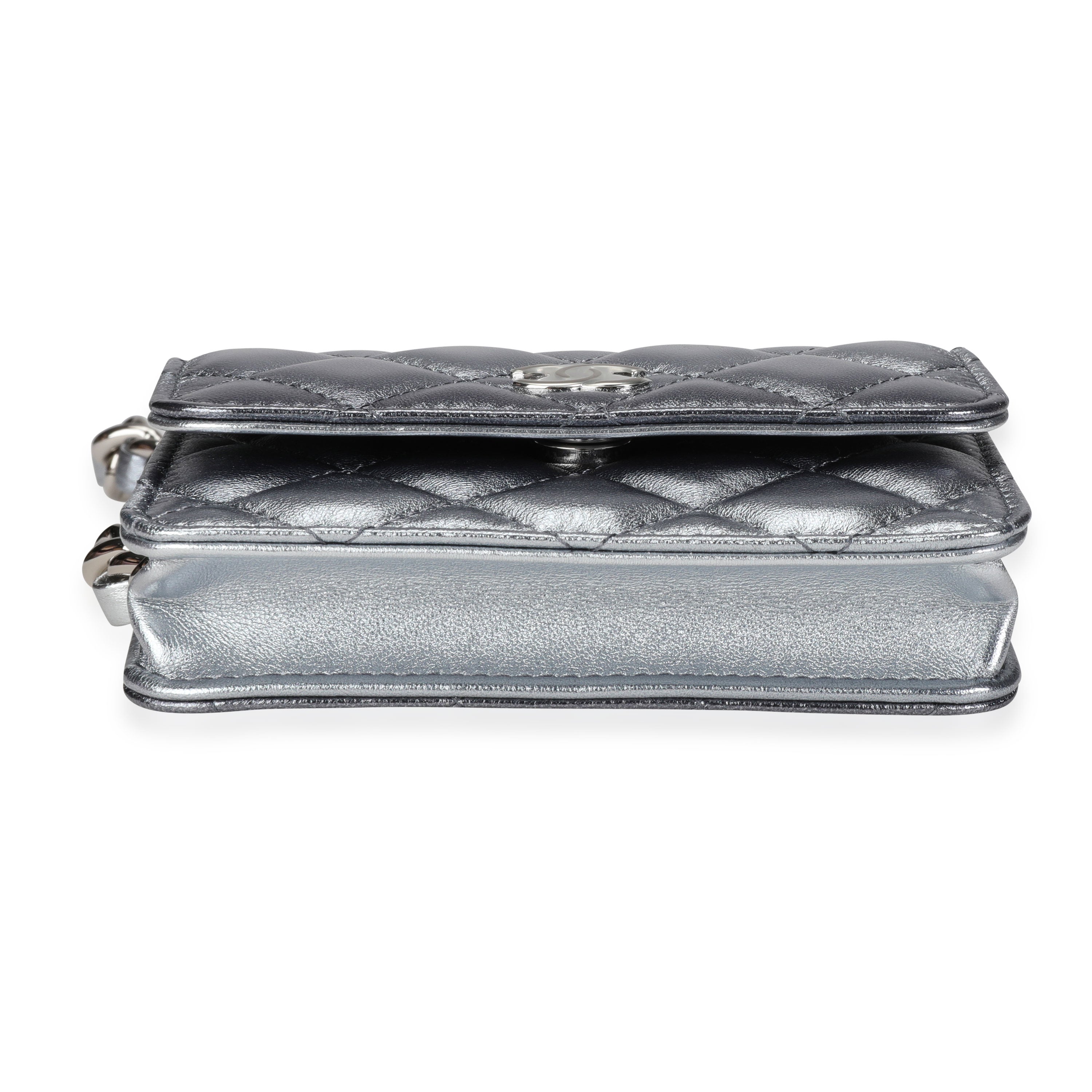 Chanel Silver Metallic Quilted Lambskin Coco Punk Belt Bag