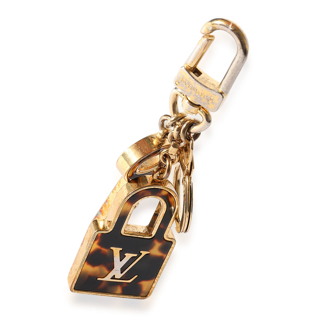Louis Vuitton Louis Vuitton Gold & Faux Tortoise Enamel Lock & Key Bag Charm