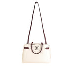 Louis Vuitton Louis Vuitton Cream & Burgundy Grained Calf Leather Lockme Day Bag
