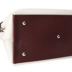 Louis Vuitton Louis Vuitton Cream & Burgundy Grained Calf Leather Lockme Day Bag