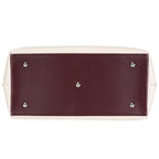 Louis Vuitton Louis Vuitton Cream & Burgundy Grained Calf Leather Lockme Day Bag