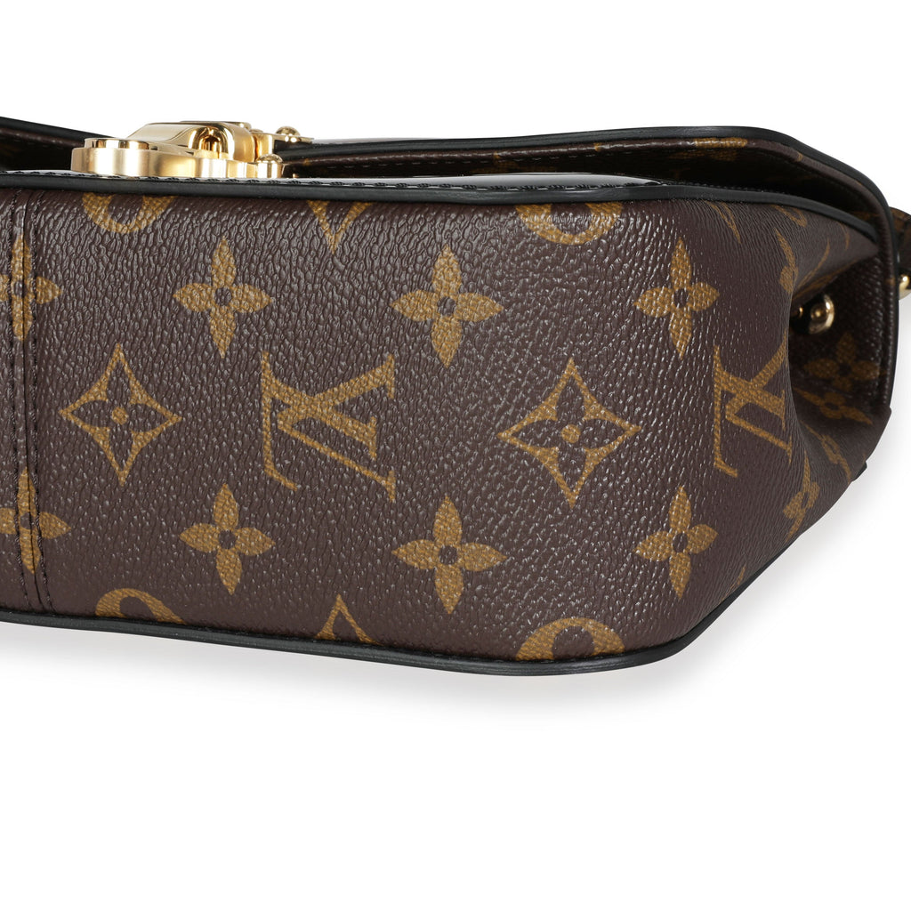 Louis Vuitton Louis Vuitton Black Vernis & Brown Monogram Canvas Cherrywood BB
