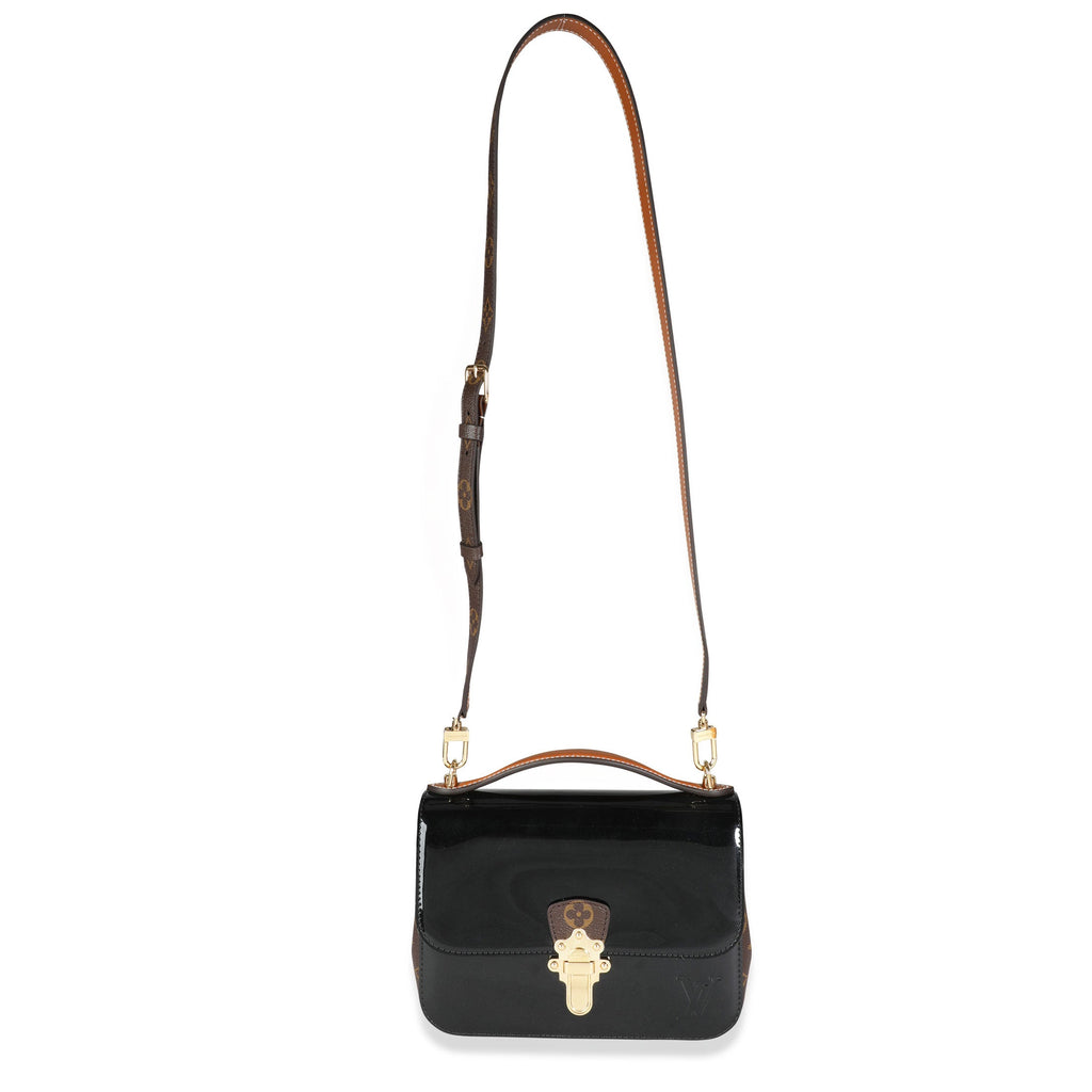 Louis Vuitton Louis Vuitton Black Vernis & Brown Monogram Canvas Cherrywood BB