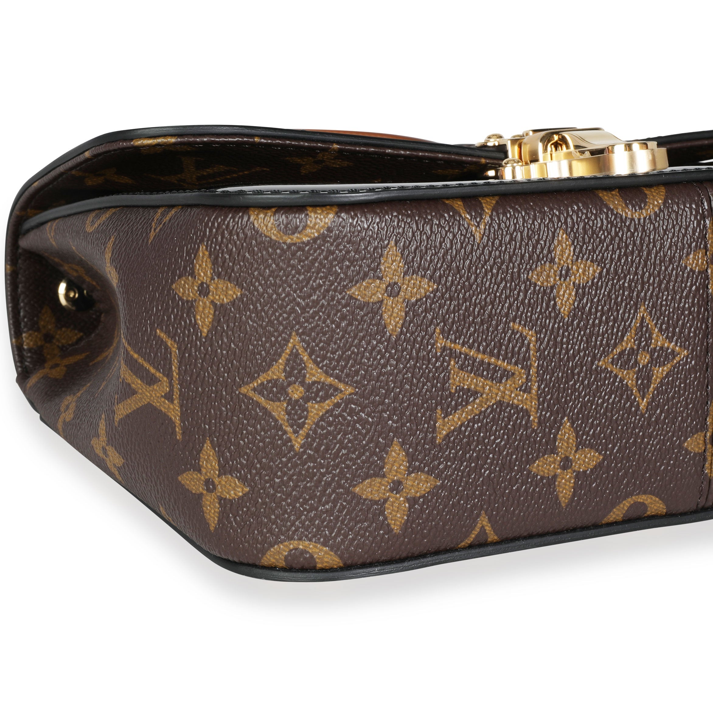 Louis Vuitton Louis Vuitton Black Vernis & Brown Monogram Canvas Cherrywood BB