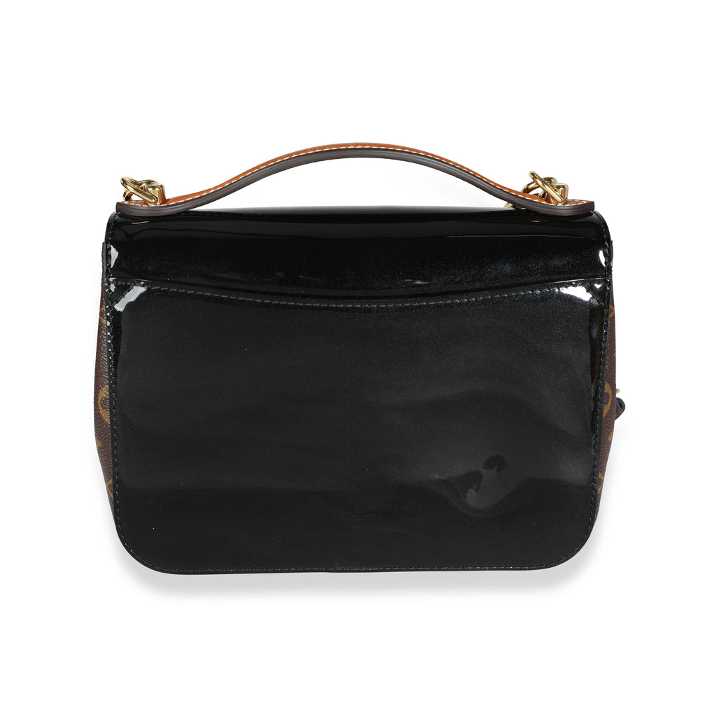 Louis Vuitton Louis Vuitton Black Vernis & Brown Monogram Canvas Cherrywood BB