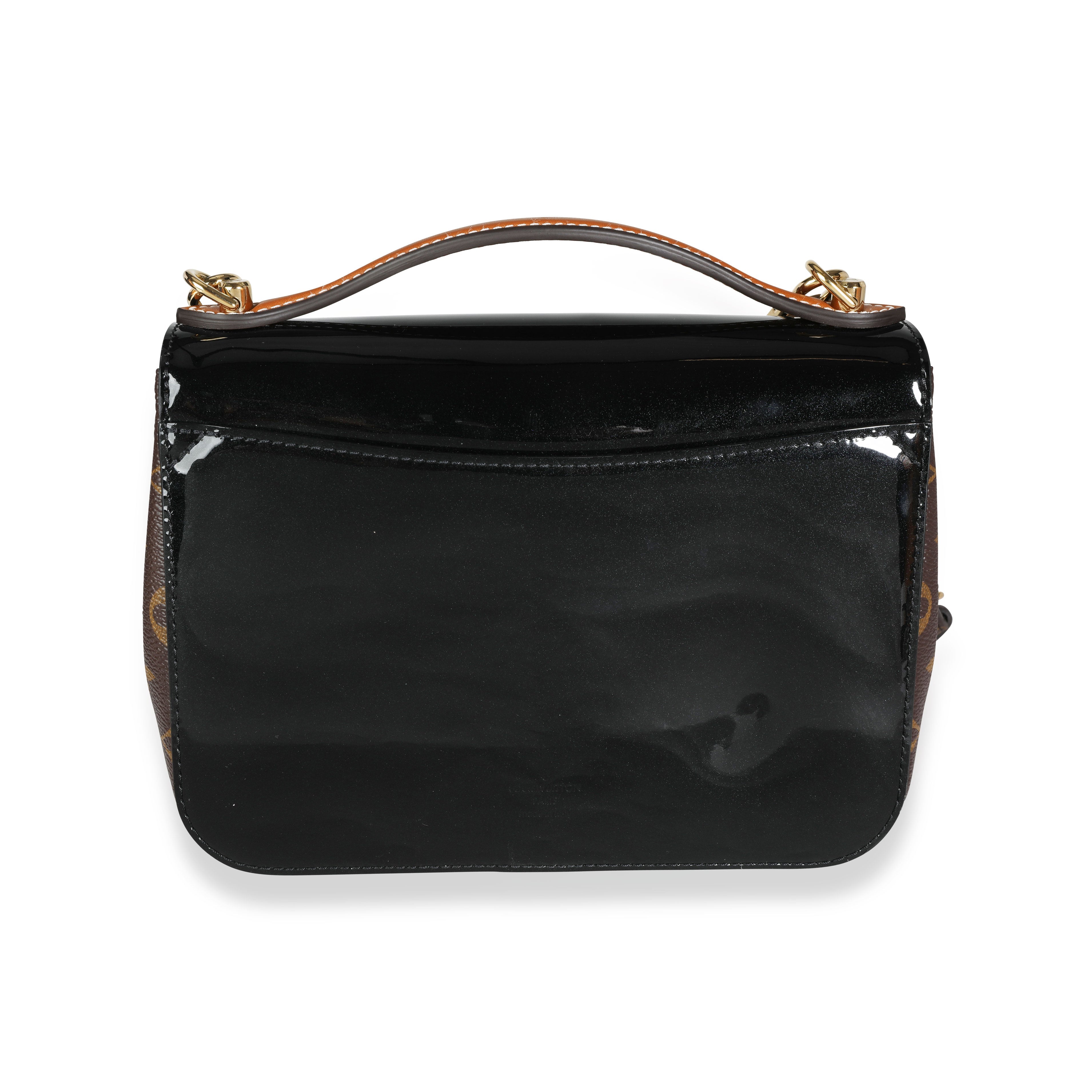 Louis Vuitton Louis Vuitton Black Vernis & Brown Monogram Canvas Cherrywood BB