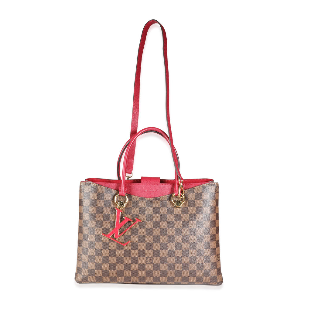 Louis Vuitton Louis Vuitton Lie de Vin Taurillon Leather & Damier Ebene Canvas LV Riverside To