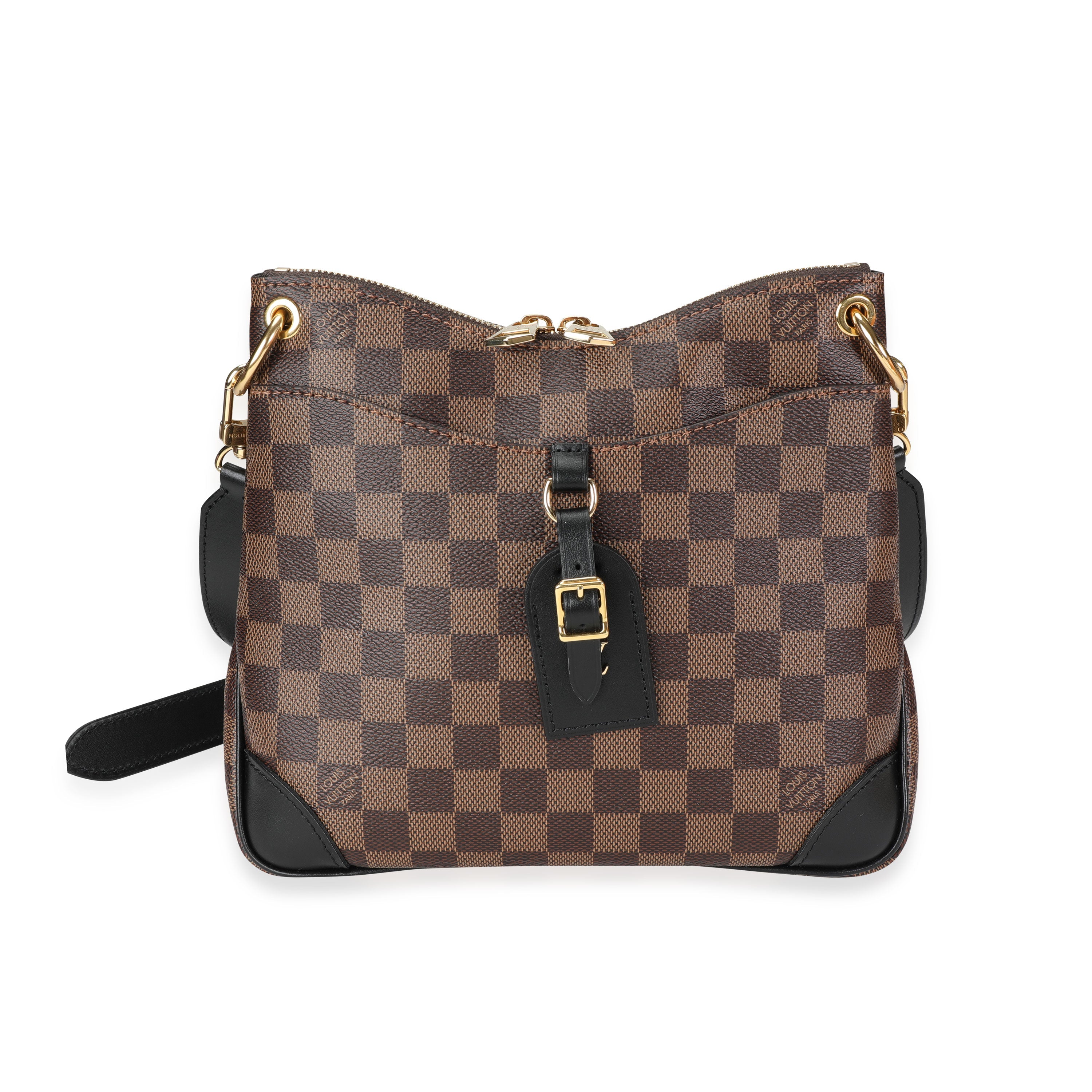 Louis Vuitton Louis Vuitton Damier Ebene & Black Leather Odeon PM