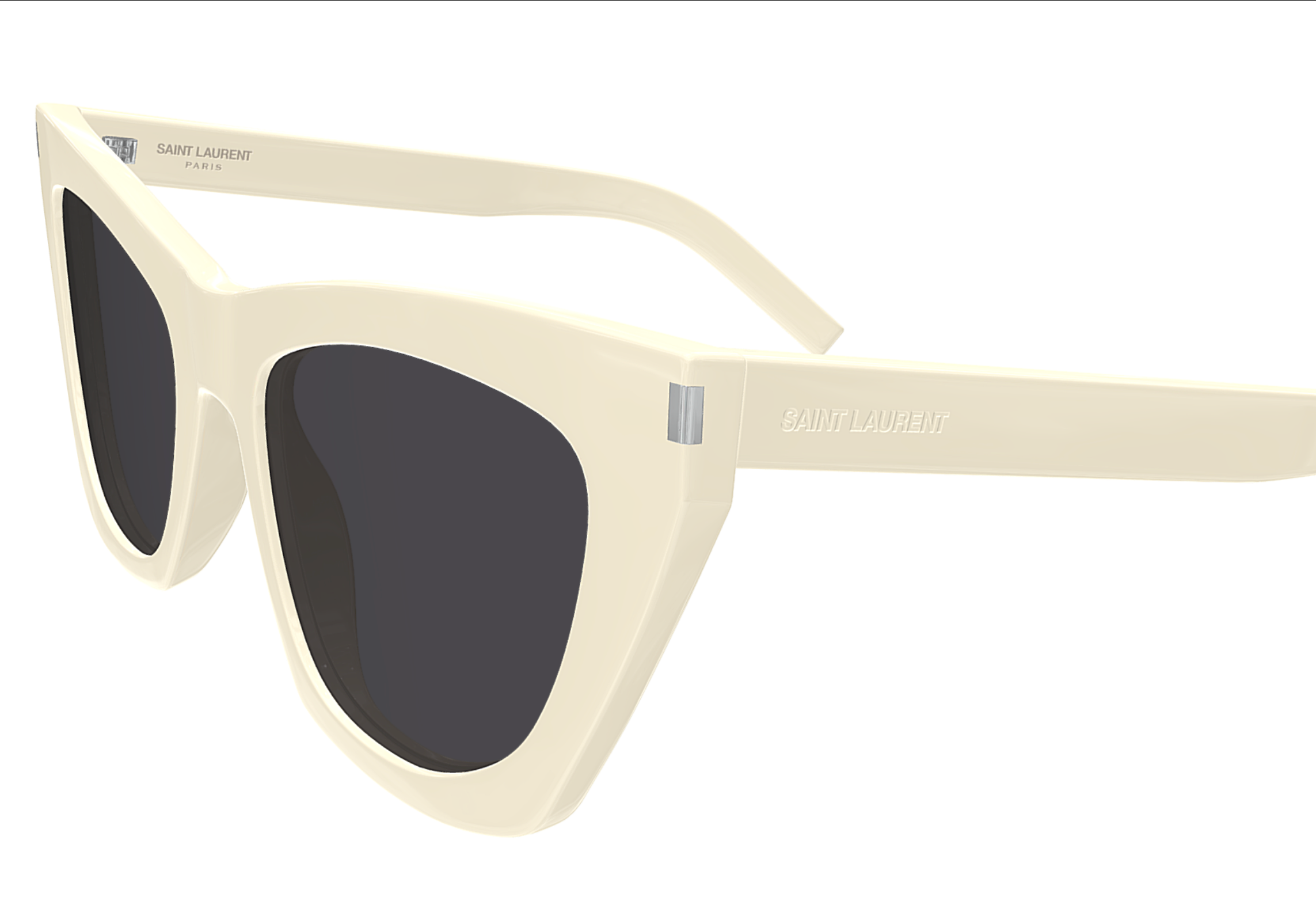 Saint Laurent SL 214 KATE-035 Cream Cat-Eye Sunglasses -Bold Retro Style
