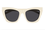 Saint Laurent SL 214 KATE-035 Cream Cat-Eye Sunglasses -Bold Retro Style