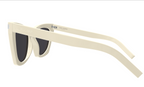Saint Laurent SL 214 KATE-035 Cream Cat-Eye Sunglasses -Bold Retro Style