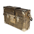 Louis Vuitton Louis Vuitton Distressed Metallic Gold Python Petite Malle