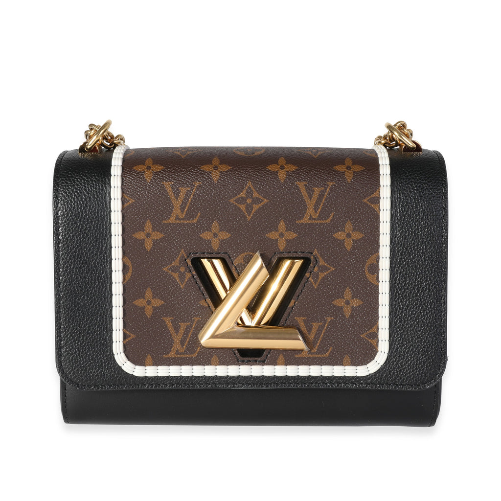 Louis Vuitton Louis Vuitton Black Leather & Monogram Canvas Braided Twist MM