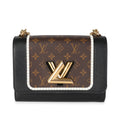 Louis Vuitton Louis Vuitton Black Leather & Monogram Canvas Braided Twist MM