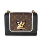 Louis Vuitton Louis Vuitton Black Leather & Monogram Canvas Braided Twist MM