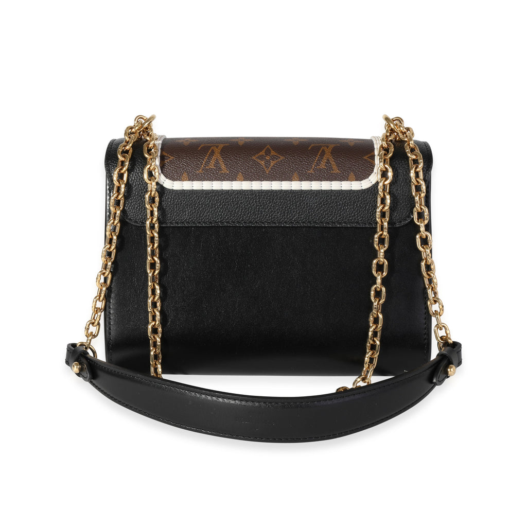 Louis Vuitton Louis Vuitton Black Leather & Monogram Canvas Braided Twist MM