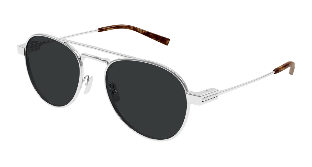 Saint Laurent SL 708 002 Mens Sunglasses Silver Metal Frame with Grey Lenses