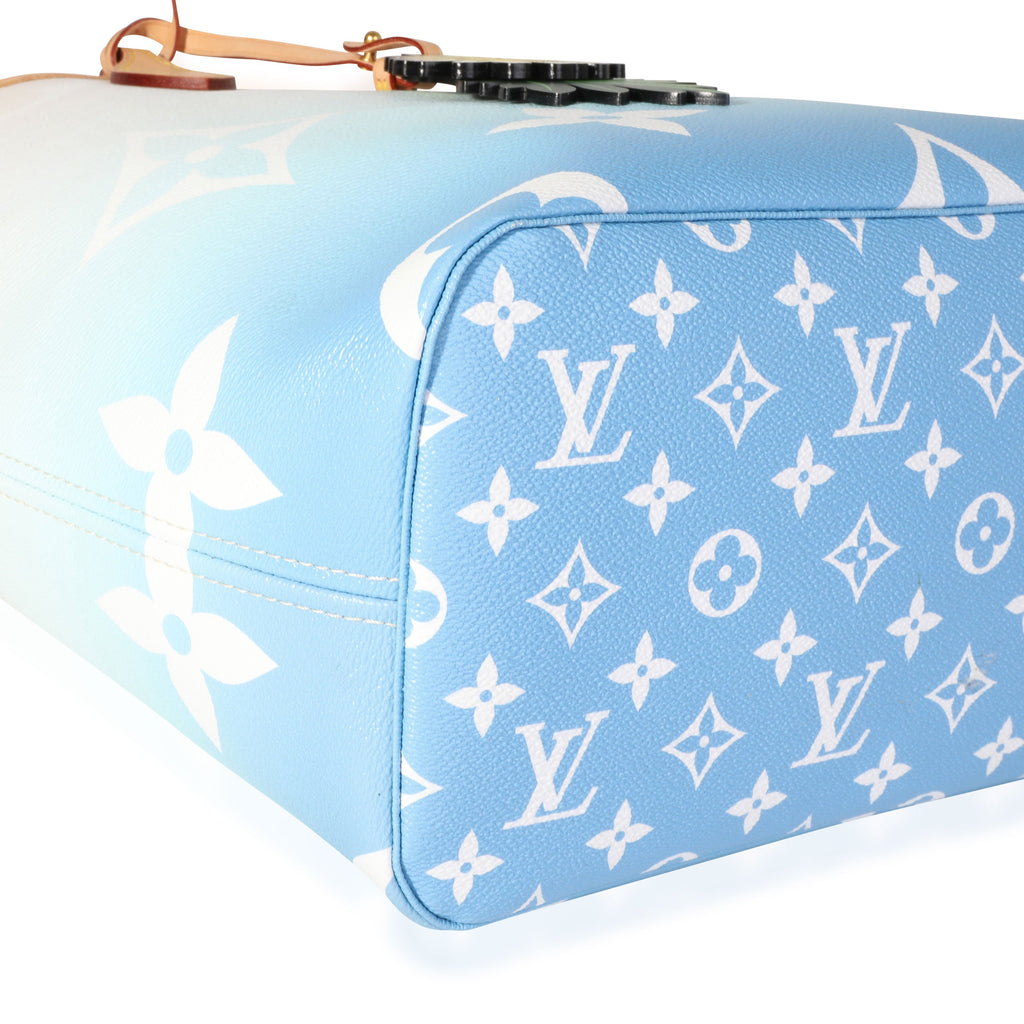 Louis Vuitton Louis Vuitton Blue & White Giant Monogram Canvas By The Pool Neverfull MM