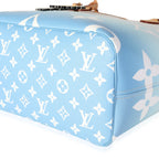 Louis Vuitton Louis Vuitton Blue & White Giant Monogram Canvas By The Pool Neverfull MM