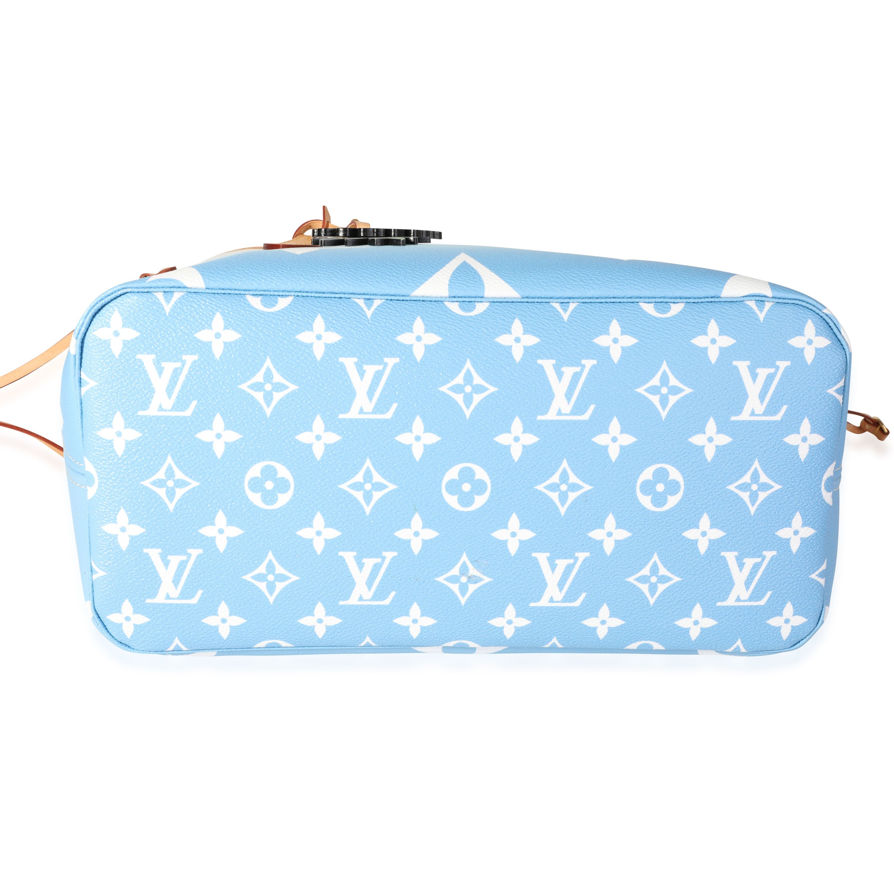 Louis Vuitton Louis Vuitton Blue & White Giant Monogram Canvas By The Pool Neverfull MM