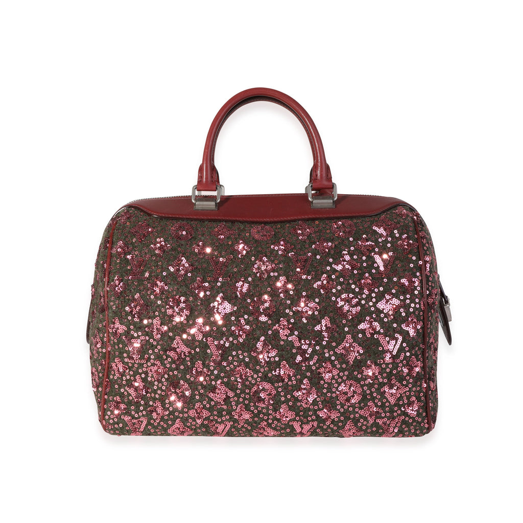 Louis Vuitton Louis Vuitton Limited Edition Burgundy Monogram Sequin Sunshine Express Speedy