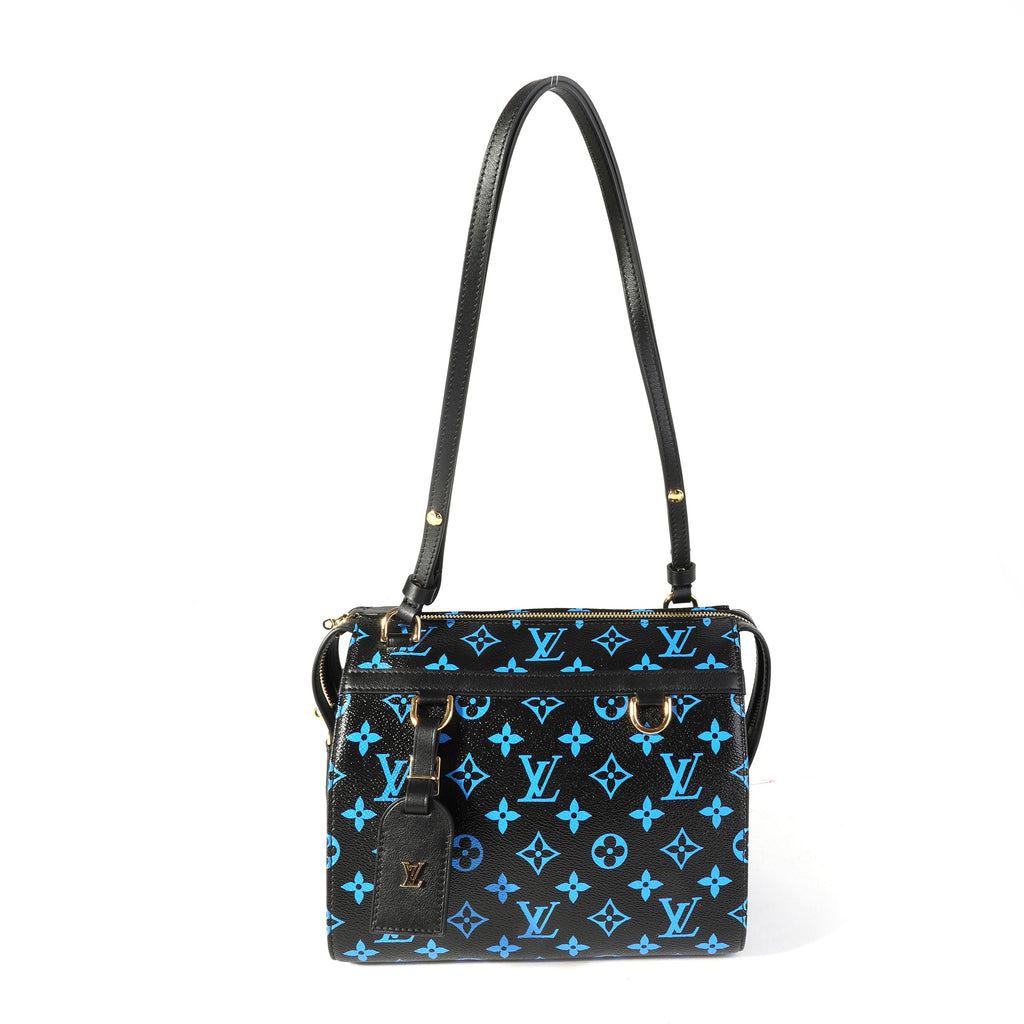 Louis Vuitton Louis Vuitton Black & Blue Monogram Canvas and Navy Leather Amazon Speedy PM