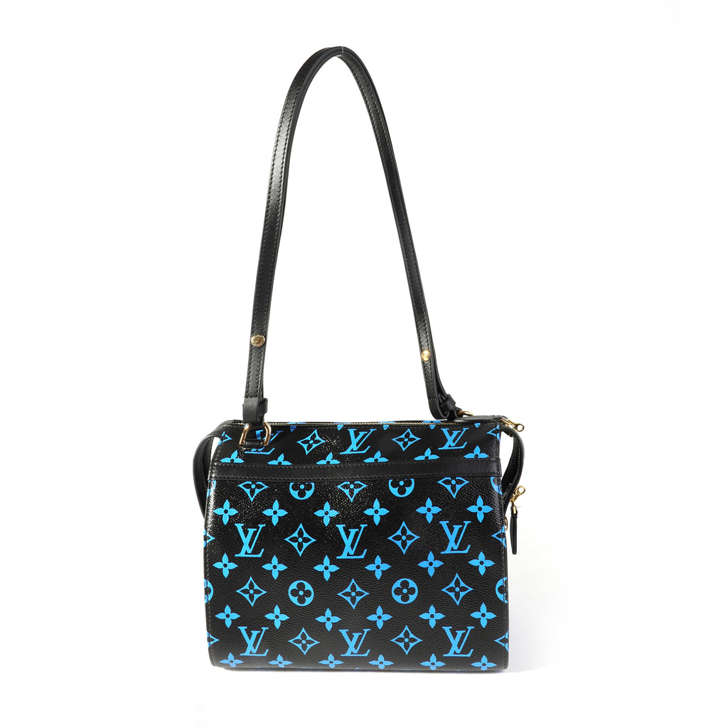 Louis Vuitton Louis Vuitton Black & Blue Monogram Canvas and Navy Leather Amazon Speedy PM