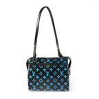Louis Vuitton Louis Vuitton Black & Blue Monogram Canvas and Navy Leather Amazon Speedy PM