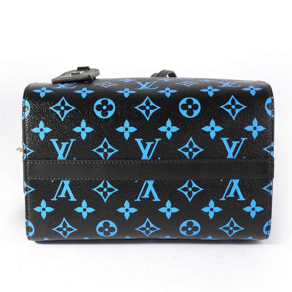 Louis Vuitton Louis Vuitton Black & Blue Monogram Canvas and Navy Leather Amazon Speedy PM