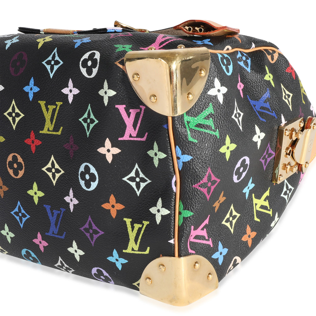 Louis Vuitton Louis Vuitton x Takashi Murakami Black Monogram Multicolore Speedy 30