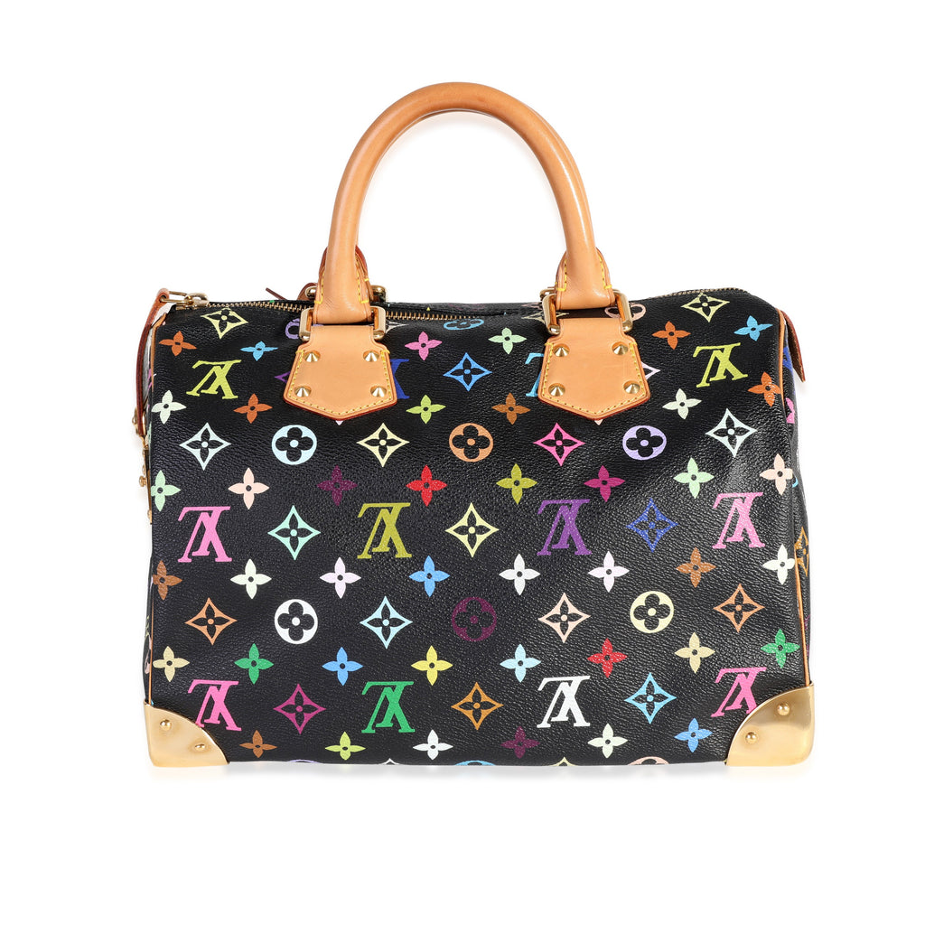 Louis Vuitton Louis Vuitton x Takashi Murakami Black Monogram Multicolore Speedy 30