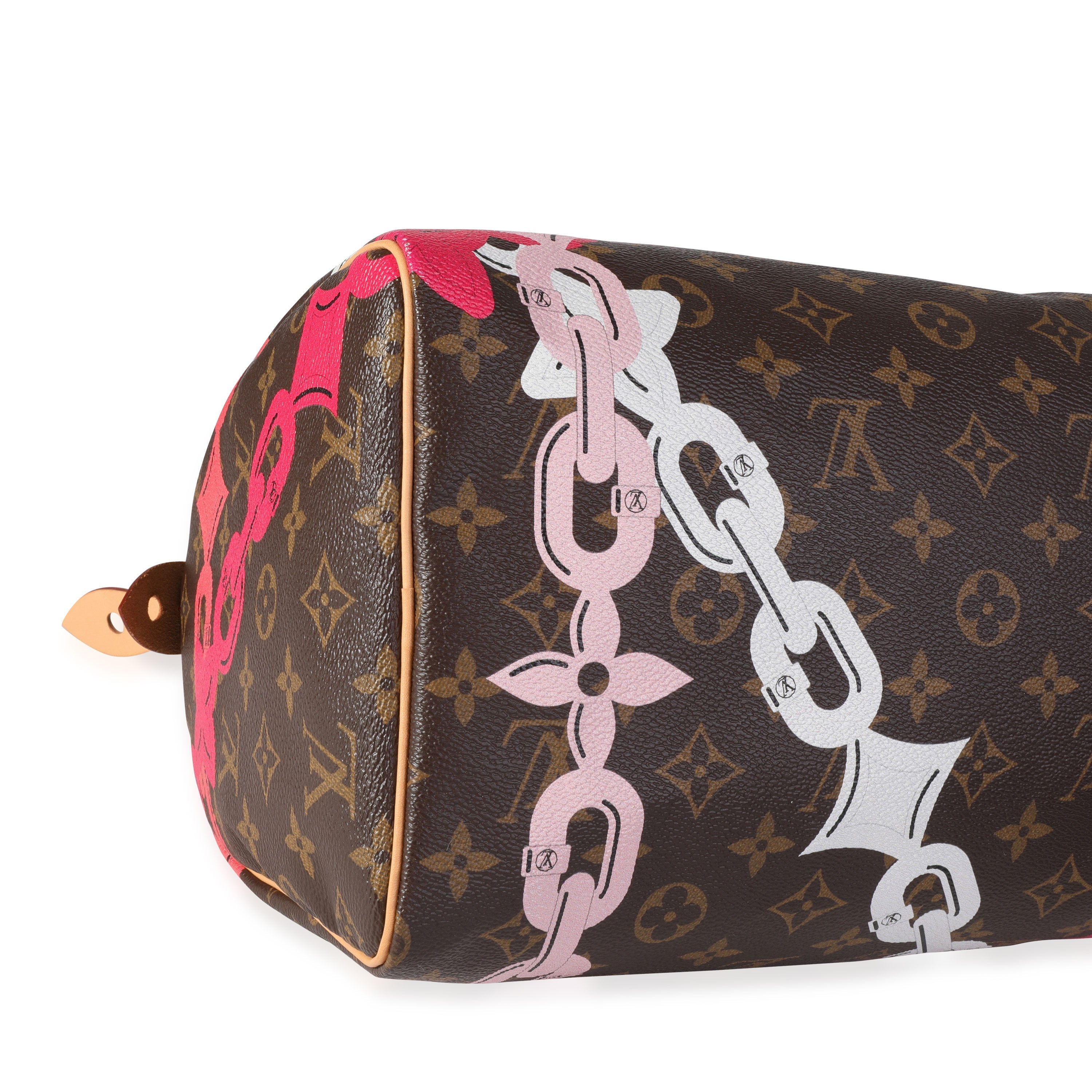 Louis Vuitton Louis Vuitton Limited Edition Chain Flower Monogram Canvas Speedy 30