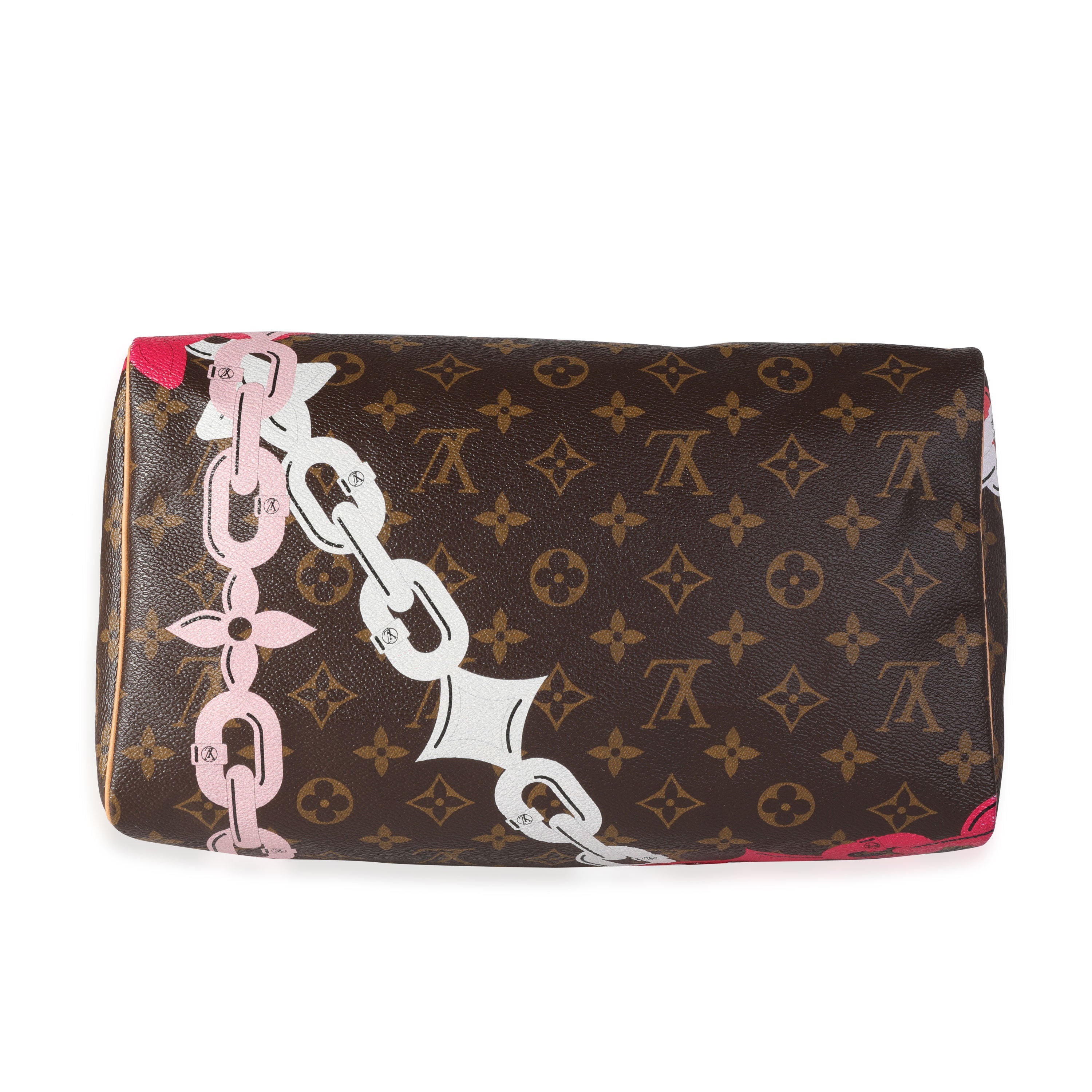 Louis Vuitton Louis Vuitton Limited Edition Chain Flower Monogram Canvas Speedy 30