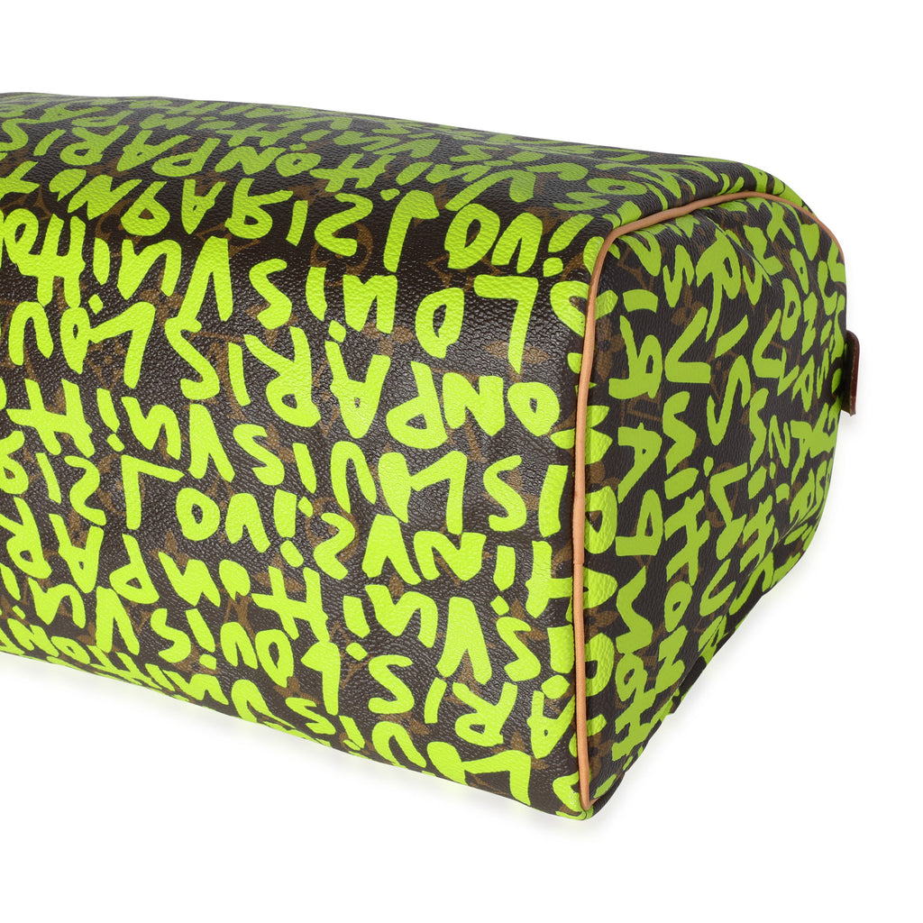 Louis Vuitton Louis Vuitton x Stephen Sprouse Green Graffiti Monogram Canvas Speedy 30