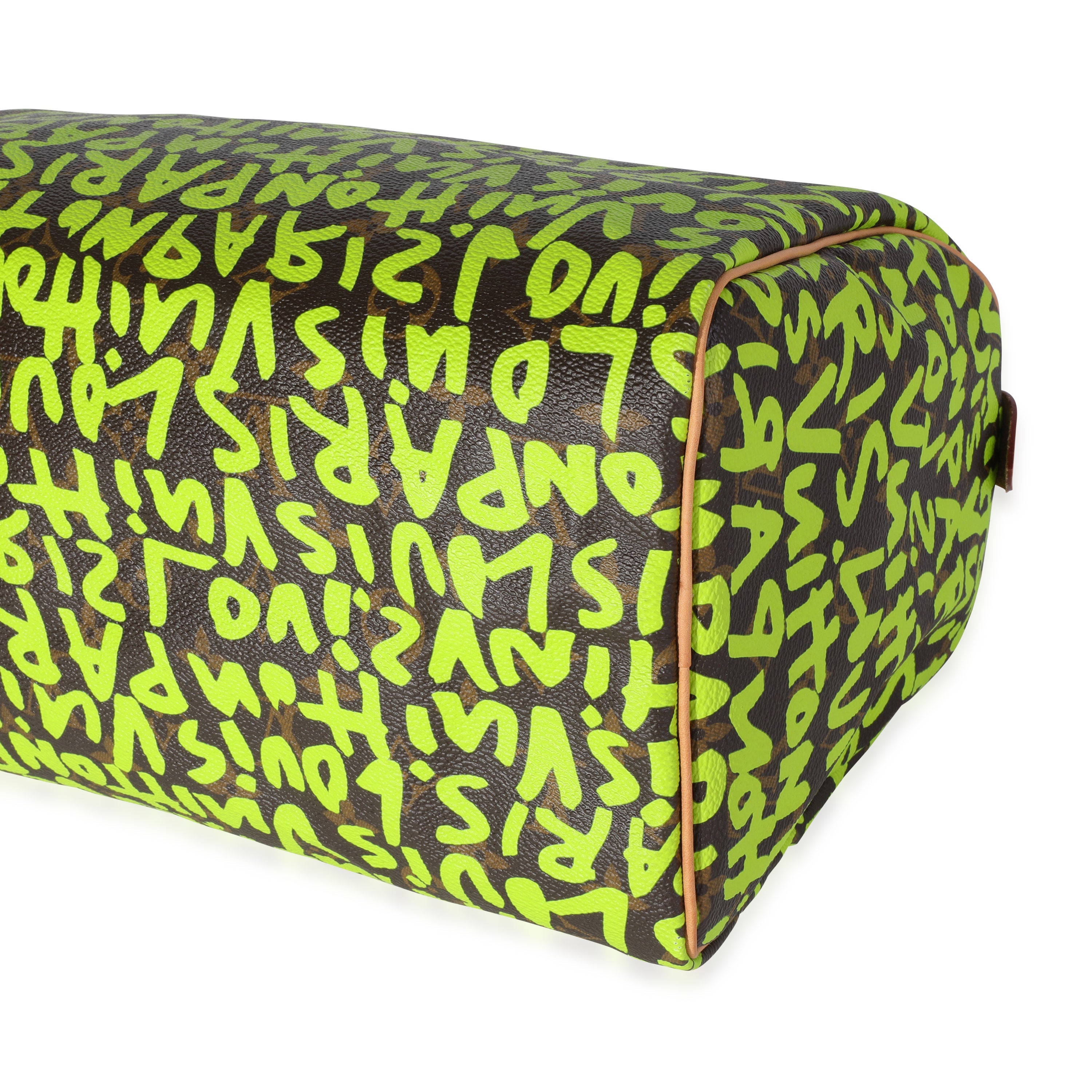 Louis Vuitton Louis Vuitton x Stephen Sprouse Green Graffiti Monogram Canvas Speedy 30