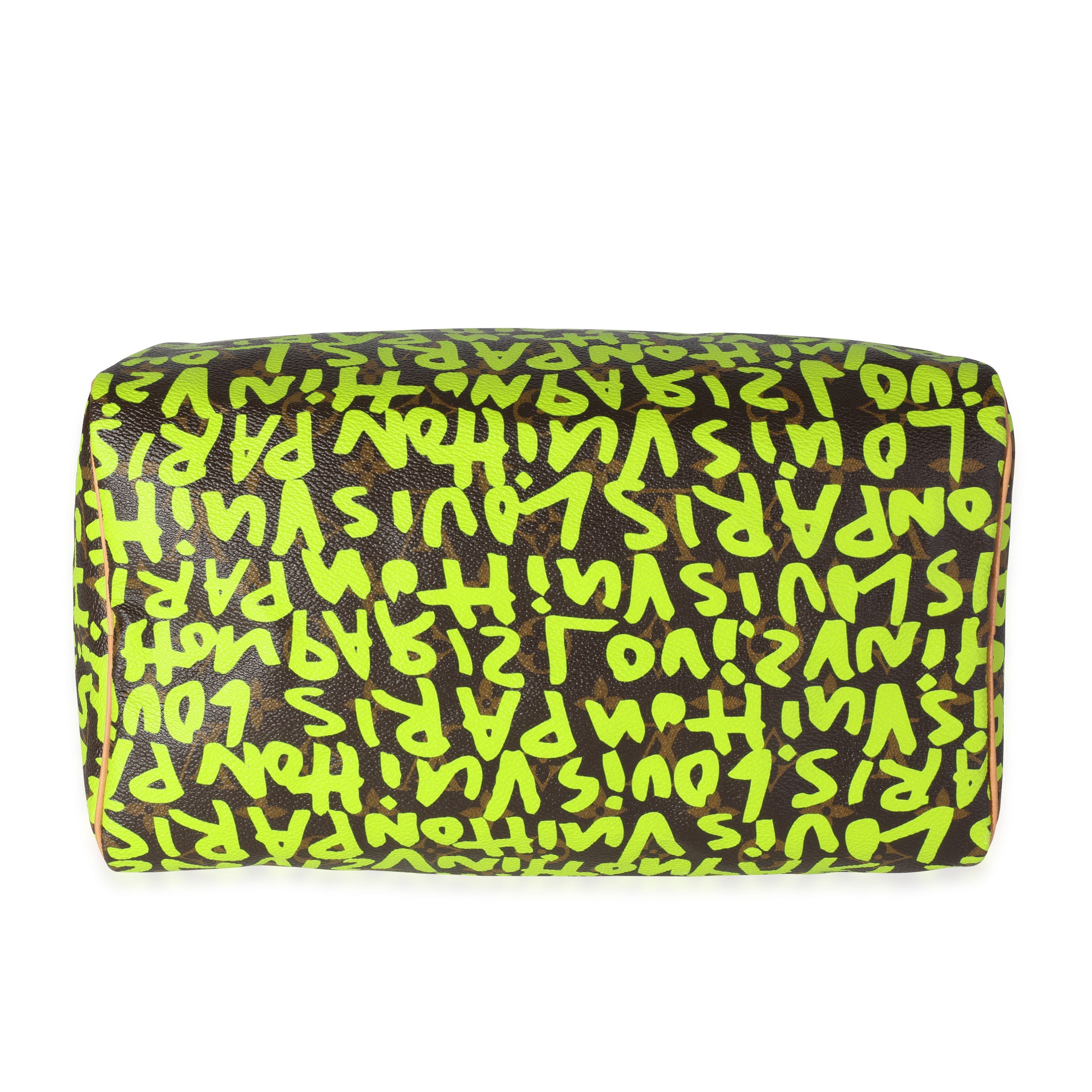 Louis Vuitton Louis Vuitton x Stephen Sprouse Green Graffiti Monogram Canvas Speedy 30